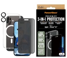 PanzerGlass 3in1 Privacy Protection Bundle iPhone 16