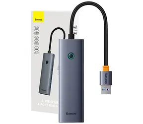 Baseus UltraJoy Rozbočovač 4v1 USB-A do 4xUSB 3.0 sivá