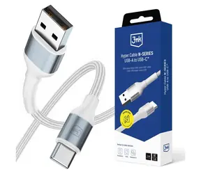 3mk Hyper kábel N-SERIES USB-A na USB-C 1m 9V/2A 18W biela
