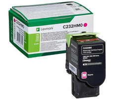 Lexmark C232HM0 HC originální vratný toner fialová