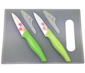 SOVIO SVN02PST Sada 2 nožov (9cm) + doštička tulipán