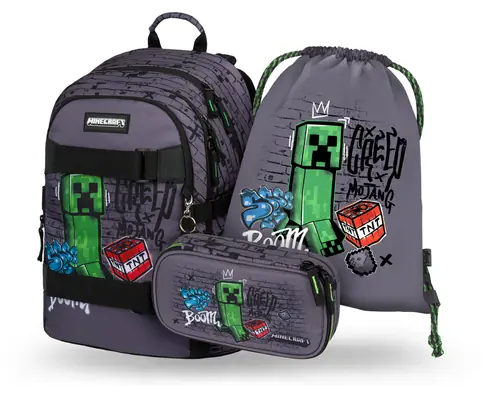BAAGL SET 3 - Školský set Skate Minecraft TNT: Batoh