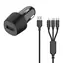 2GO 3in1 čierna / Autonabíjačka / 15W / Micro-USB & Lightning & USB-C