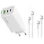 Colorway GaN 65W biela / Sieťová nabíjačka / 2x USB-C / 1x USB-A / PD / PPS / vr. 2 káblov