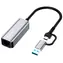 Colorway adaptér USB-C a USB-A na RJ45 / Sieťový adaptér / 18 cm