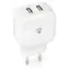 Nedis biela / Sieťová nabíjačka / 24 W / 2x USB-A / 2x 2.4 A