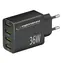 Esperanza EZC107K čierna / Nabíjačka / 4× USB-A / 36 W / Quick Charge 3.0