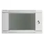 Lanberg WF01-6406-10S sivý / Nástenný rozvádzač 19" / 6U / 600×450 mm / presklené dvere / flat pack