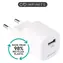 eSTUFF Infinite biela / USB nabíjačka / 12 W / 2,4 A / GRS recyklovaný plast