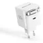 RealPower GaN 65W biela / Sieťová nabíjačka / 2x USB-C / vstavaný kábel / PD