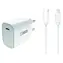 2GO biela / Sieťová nabíjačka / USB-C / 20 W / PD / vr. kábla USB-C - Lightning