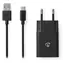 Nedis 12W čierna / Sieťová nabíjačka / USB-C, USB-A / 2.4 A / kábel USB-A/USB-C 1m
