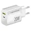 Esperanza EZC105W biela / Nabíjací adaptér / 20 W / Quick Charge 3.0 / USB-C + USB-A