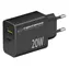 Esperanza EZC105K čierna / Nabíjací adaptér / 20 W / USB-C + USB-A / Quick Charge 3.0