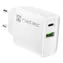 Natec Ribera biela / Nabíjačka / 1x USB-C + 1x USB-A / 20W / PD 3.0