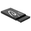 DeLock 42611 čierna / Externý box pre HDD/SSD / 2,5" SATA / USB-C 3.2 Gen 2 10 Gbps / hliník