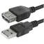 Logo USB 2.0 AA čierna / Predlžovací kábel / samec - samica / 3 m
