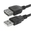 Logo USB A samec - samica 3 m čierna / Predlžovací kábel / USB 2.0 / 480 Mb/s