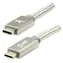 Logo USB-C na USB-C strieborná / USB kábel / Power Delivery 100W / 10 Gb/s / 1m / nylonové opletenie