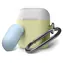 Elago Airpods Silicone Duo Hang Case žltá/biela, pastelovo modrá / Puzdro / silikónové / 2 ks / s pútkom na zavesenie