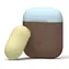 Elago AirPods Silicone Duo Case tmavo hnedá / modrá, žltá / Silikónové puzdro / 2 ks / pre Apple AirPods