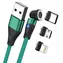 RealPower MagneticCharge3 zelená / Magnetický nabíjací kábel / USB-A / 3 A / 1 m / adaptéry