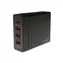 LogiLink stolný nabíjací adaptér 3x USB-A + 1x USB-C čierna / Nabíjací adaptér / 60W / 100-240V / výstup 2,4 A a 3A