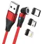 RealPower MagneticCharge3 červená / Magnetický nabíjací kábel USB-A / 3 A / 1 m / 6 adaptérov