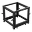 Lanberg Open Rack 9U čierna / Stojanový rack / 19" / 600×600 mm / nastaviteľná hĺbka 576-1034 mm / nosnosť 600 kg