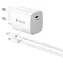 Devia Ultra6 PD Dynamic Charger biela / Sieťová nabíjačka / USB PD / 40 W (max 60 W) / + kábel