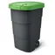 Prosperplast Wheeler 90 l antracit so zeleným vekom / Popolnice / Plast / 78,3x39,4 cm