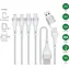 4smarts 541024 biely / USB kábel / USB-A + USB-C - 2x USB-C + Lightning + microUSB / 1,2 m