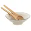 Ukiyo Šalátová misa s bambusovým príborom biela / Šalátová misa / keramika / 25,5 cm / bambus 32 cm