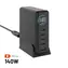 FIXED Dokovacia GaN stanica čierna / Nabíjacia stanica / TFT displej / 4X USB-C + USB-A / PD 3.2 / 140W