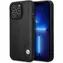 BMW Leather Blue Dots pre Apple iPhone 14 Pro Max čierna / Zadný kryt / Koža / Hardcase