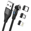 RealPower MagneticCharge3 čierna / Magnetický nabíjací kábel / USB-A / 3 A / 1 m / 6 adaptérov