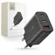 Tech-Protect NC30W čierna / Nabíjačka / 2x USB-C PD 30W / USB-A QC 3.0