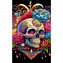 Norimpex Diamantové maľovanie Lebka s kvetinami Halloween / 30x40 cm