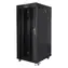 Lanberg 27U 19" čierny / Stojanový rozvádzač / 600x800 mm / Flat pack / Sklenené dvere / LCD
