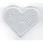 PLAYBOX Podložka pre zažehľovacie korálky srdca / Priehľadná / 8,5 × 7,5 cm