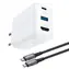 Acefast A17 GaN nabíjačka biela / Nabíjací adaptér s HDMI výstupom / 65W / HDMI 4K 60Hz / USB-C + USB-A