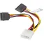 Lanberg CA-HDSA-11CU-0015 / Napájací kábel / Molex 4pin - 2x SATA 15pin / 0,15m