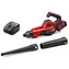 Einhell GE-UB 18/250 Li E Kit červeno-čierna / Aku fúkač lístia / 18V / 4,0 Ah / 250 km/h / 120 m3/h