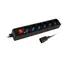 Techly Power Strip IUPS-PCP-6V čierna / Prepäťová ochrana / 6 zásuviek / 16 A / 1,5 m