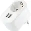 Schwaiger nabíjačka so zásuvkou biela / Sieťová nabíjačka / 230 V / 2x USB / 3,4 A