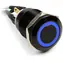 Impactics Vandal tlačidlo 19mm čierna / Spínač / IP65 / modrá LED