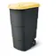 Záhradná nádoba WHEELER 90 l antracit, žlté veko / Popolnice / Plast / 78,3×39,4 cm