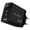 Blow GaN 65W LCD čierna / Sieťová nabíjačka / 2x USB-C / PD 65W / displej wattmetra