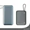 4smarts Pocket 10000mAh vesmírne šedá / Powerbanka / 30W PD / vstavaný USB-C kábel / LCD displej