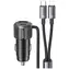 USAMS YT Series CC287 čierna / Autonabíjačka / 66W / 1x USB-C + 1x USB-A / PD, QC / kábel USB-C/Lightning